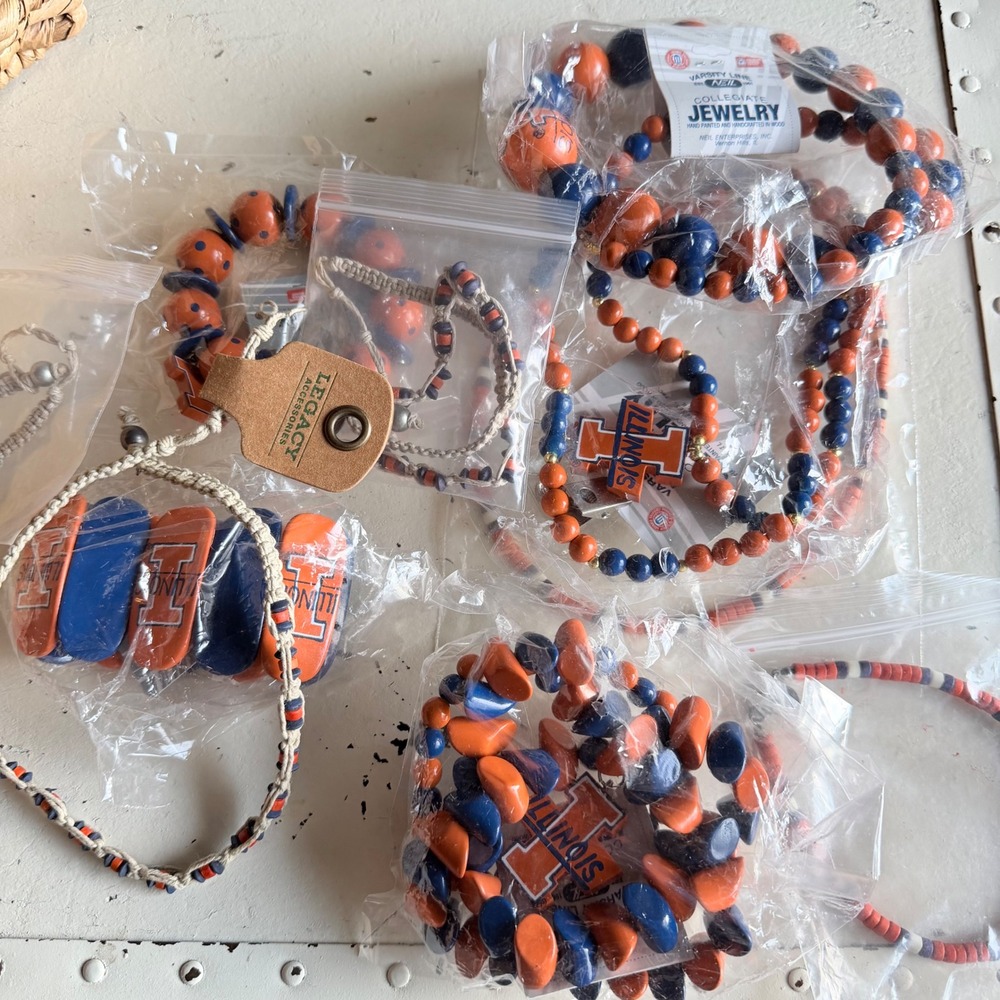 Illinois Fighting Illini Jewelry Lot Orange Blue Women's Varsity Line Collegiate
